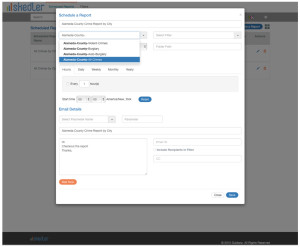 Skedler - Customize report generation filters in schedule a report window